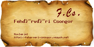 Fehérvári Csongor névjegykártya